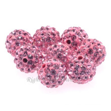 Best Quality DIY 6MM 8MM 10MM Pink Clay Paved Shamballa Loose Bead